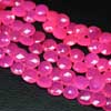 Hot Pink Chalcedony Faceted Heart Drop Beads Strand 8 inches strand & Sizes 10mm to 11mm approx. Chalcedony is a cryptocrystalline variety of quartz. Comes in many colors such as blue, pink, aqua. Also known to lower negative energy for healing purposes. 